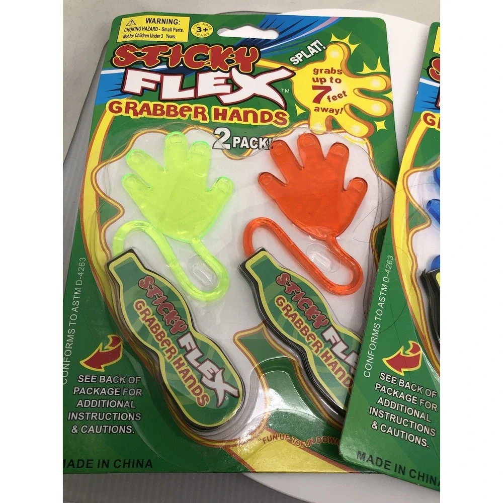 2 Packs of 2 Sticky Flex Grabber Hands Grab up to 7 feet with 2 inches‎ Hand